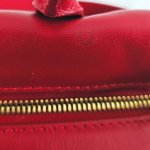 J CREW Red Smooth Leather Mini Harper Top Handle Satchel Crossbody NWT - Picture 12 of 15